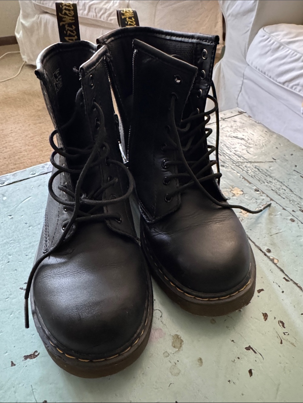 Dr. Martens Black Leather Lace-Up Combat Boots